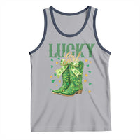 Cowboy St Patrick's Day Tank Top Lucky Girl Boots