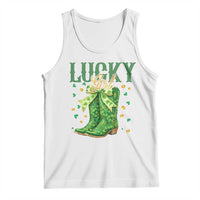 Cowboy St Patrick's Day Tank Top Lucky Girl Boots