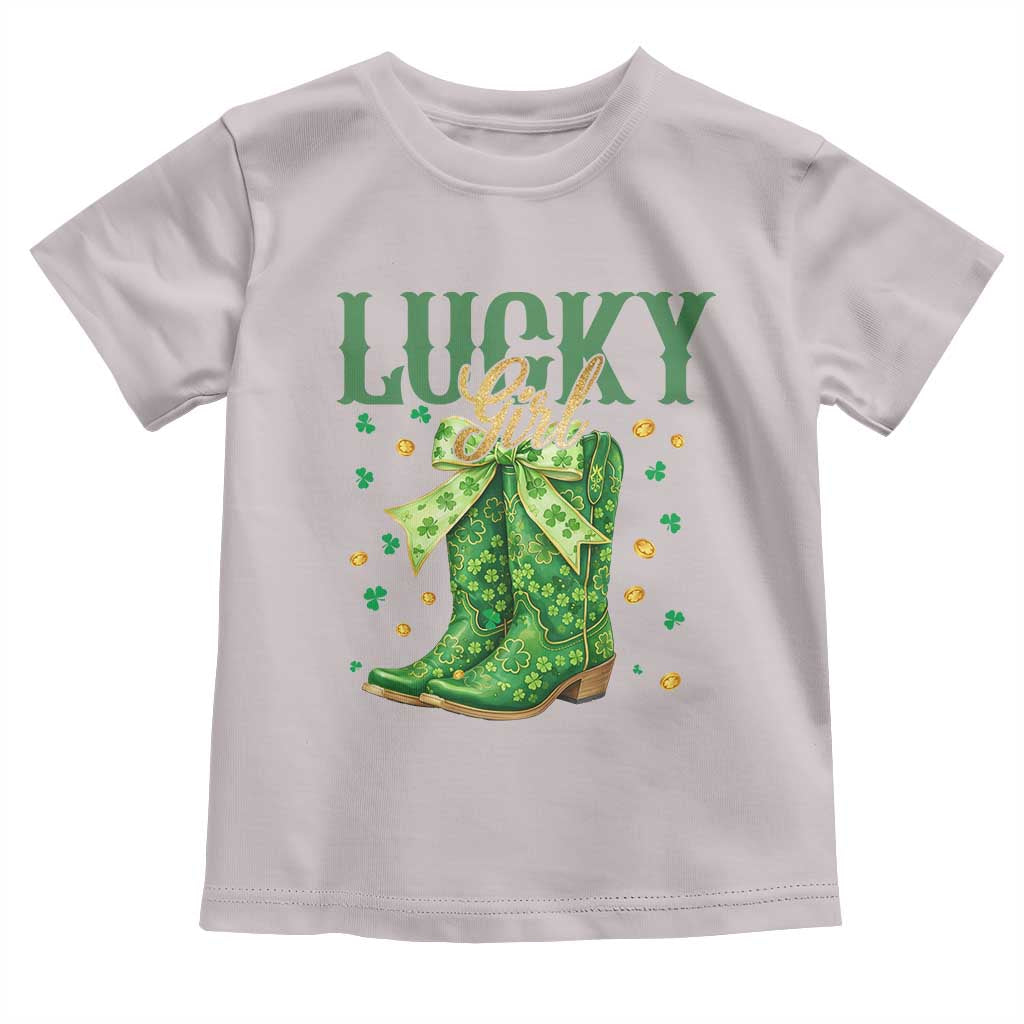Cowboy St Patrick's Day Toddler T Shirt Lucky Girl Boots