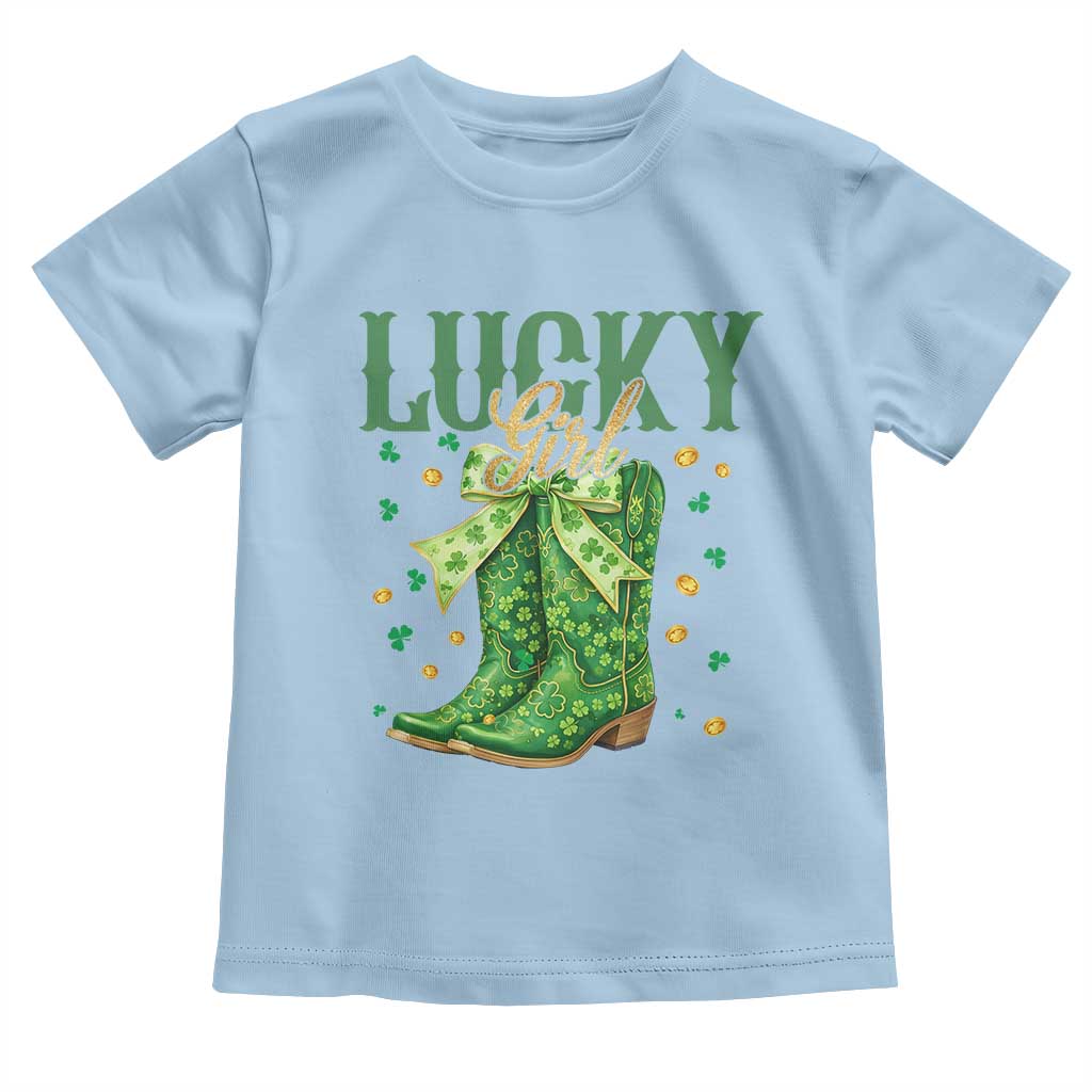 Cowboy St Patrick's Day Toddler T Shirt Lucky Girl Boots
