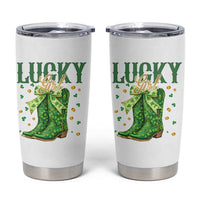 Cowboy St Patrick's Day Tumbler Cup Lucky Girl Boots