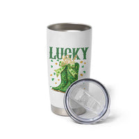 Cowboy St Patrick's Day Tumbler Cup Lucky Girl Boots