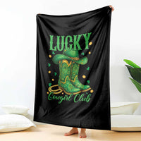 Lucky Cowgirl Club Throw Blanket Western Irish Cowboy St Patrick Day