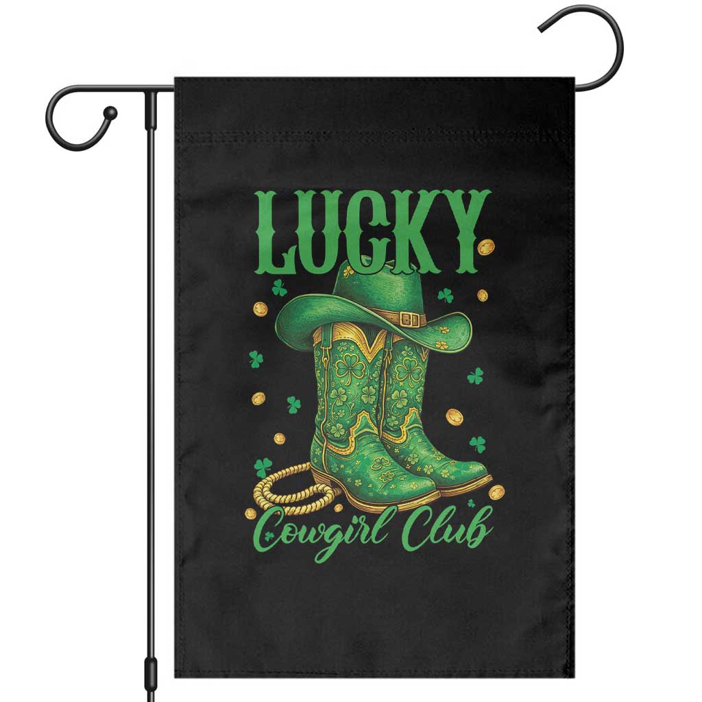 Lucky Cowgirl Club Garden Flag Western Irish Cowboy St Patrick Day