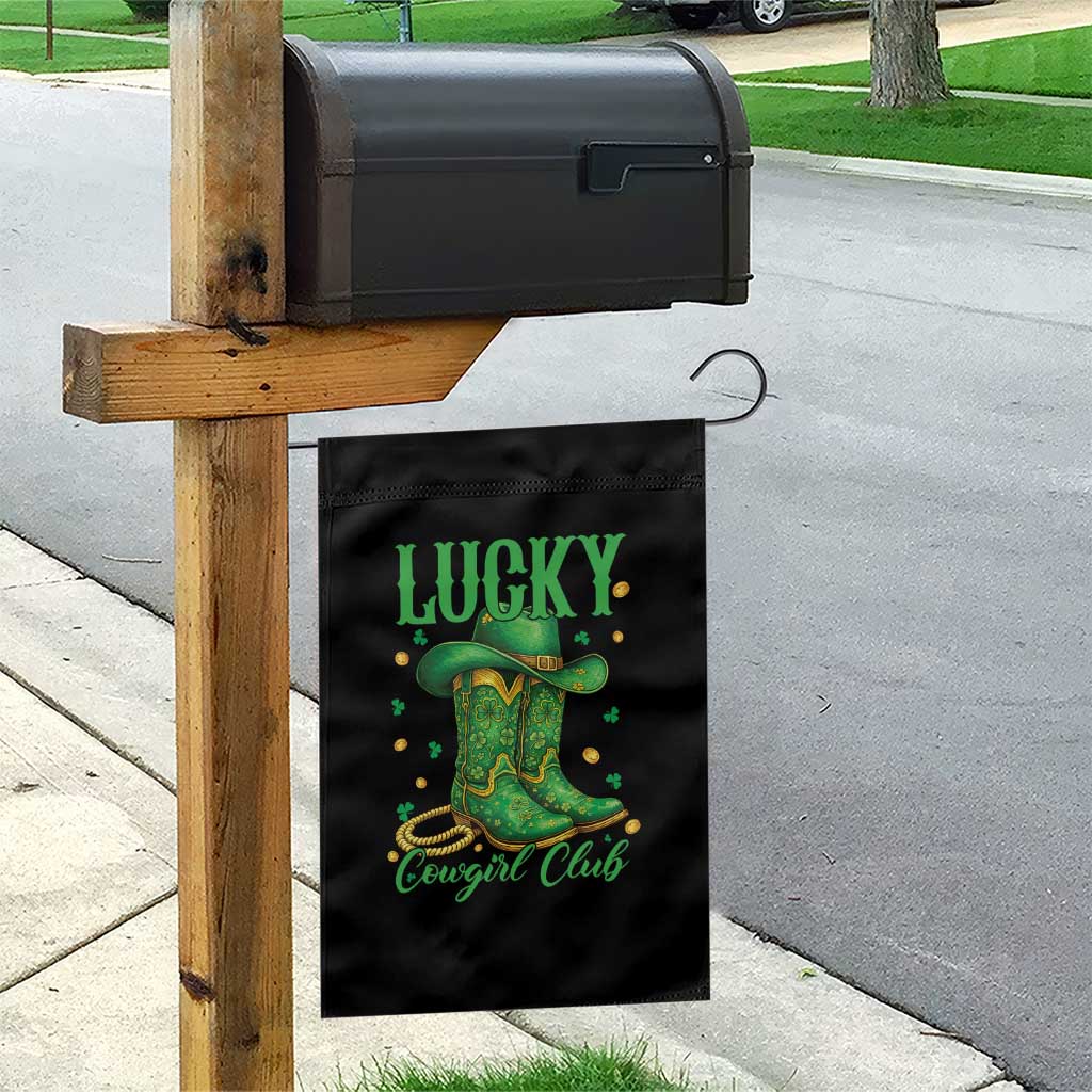 Lucky Cowgirl Club Garden Flag Western Irish Cowboy St Patrick Day