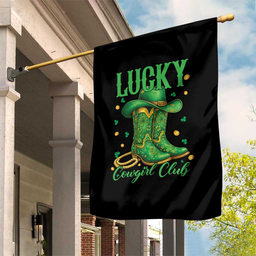 Lucky Cowgirl Club Garden Flag Western Irish Cowboy St Patrick Day
