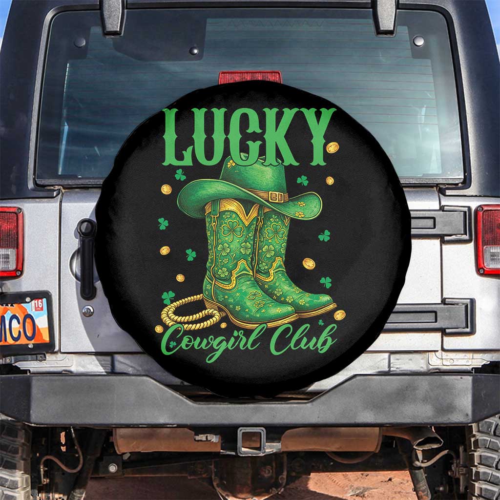 Lucky Cowgirl Club Spare Tire Cover Western Irish Cowboy St Patrick Day