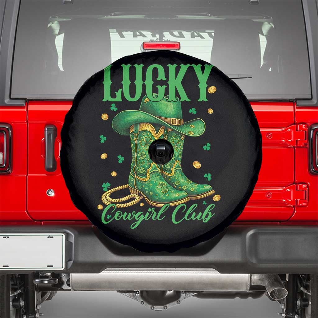 Lucky Cowgirl Club Spare Tire Cover Western Irish Cowboy St Patrick Day