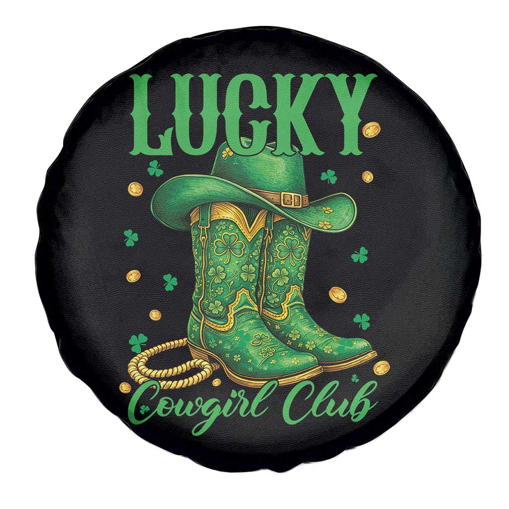 Lucky Cowgirl Club Spare Tire Cover Western Irish Cowboy St Patrick Day