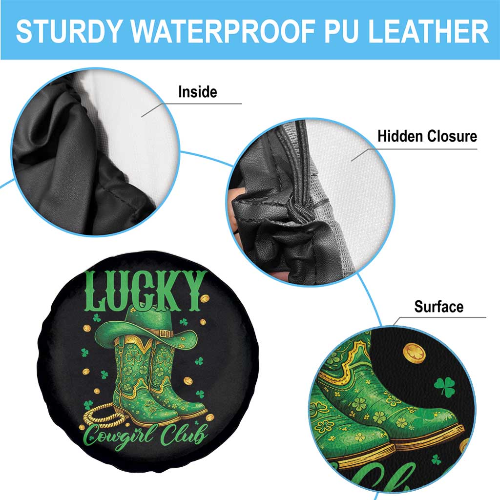 Lucky Cowgirl Club Spare Tire Cover Western Irish Cowboy St Patrick Day