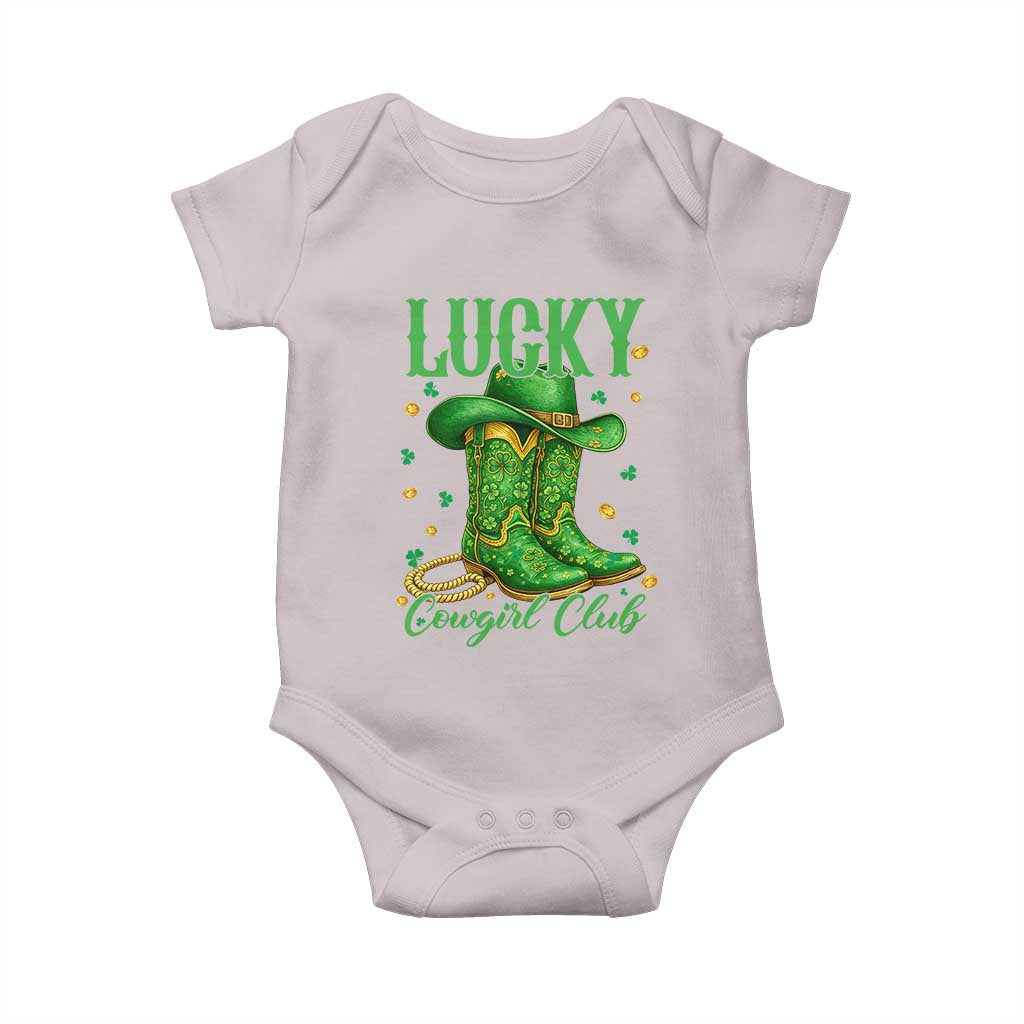 Lucky Cowgirl Club Baby Onesie Western Irish Cowboy St Patrick Day