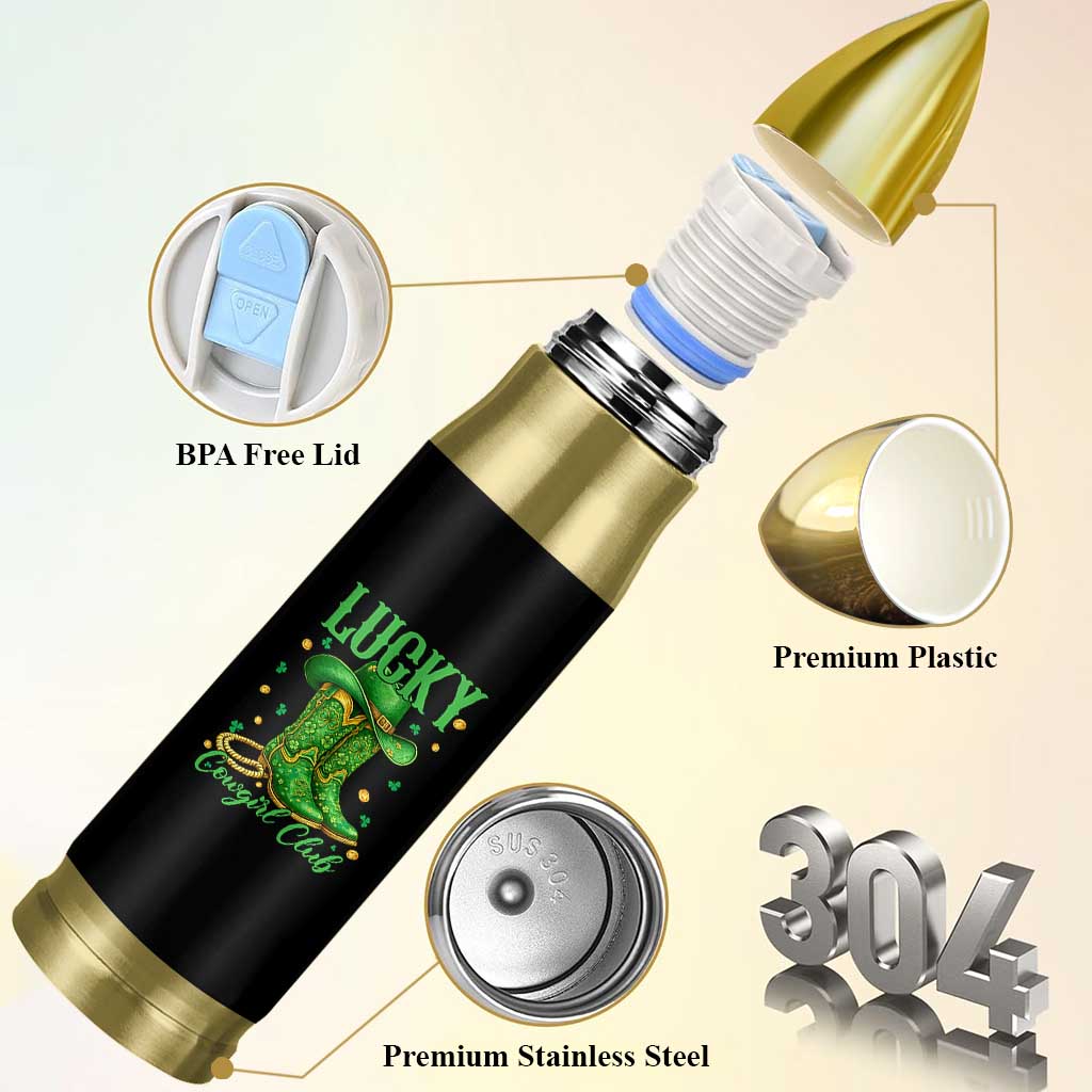 Lucky Cowgirl Club Bullet Tumbler Western Irish Cowboy St Patrick Day