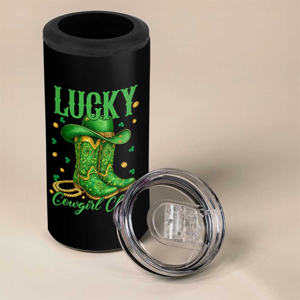 Lucky Cowgirl Club 4 in 1 Can Cooler Tumbler Western Irish Cowboy St Patrick Day