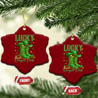 Lucky Cowgirl Club Ceramic Ornament Western Irish Cowboy St Patrick Day