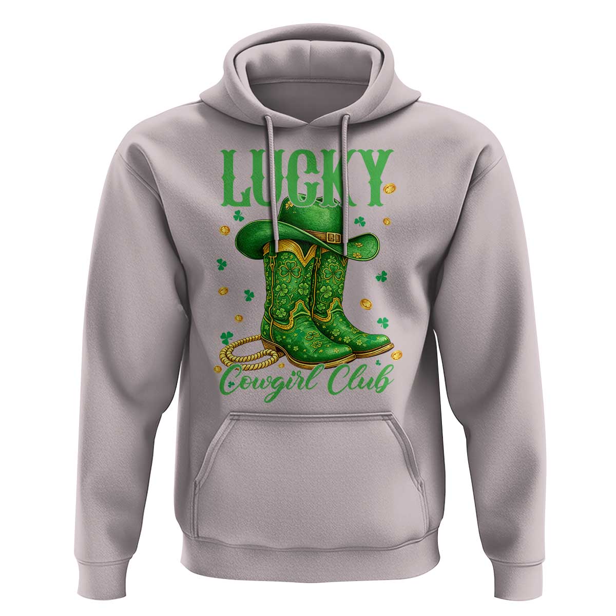 Lucky Cowgirl Club Hoodie Western Irish Cowboy St Patrick Day