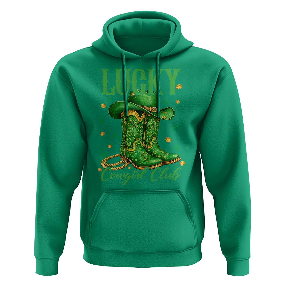 Lucky Cowgirl Club Hoodie Western Irish Cowboy St Patrick Day