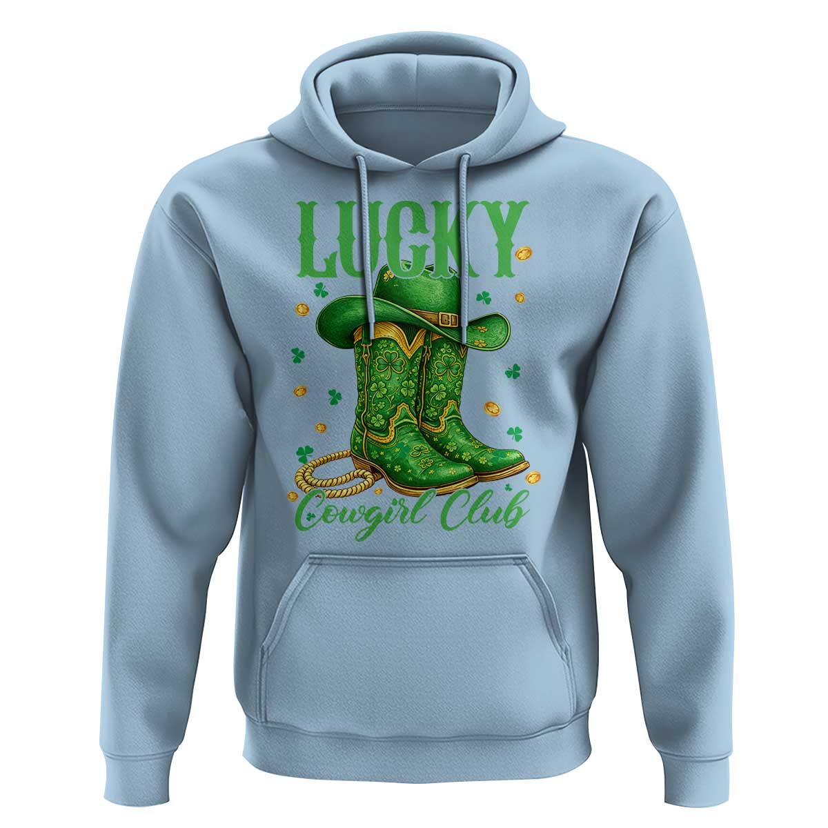 Lucky Cowgirl Club Hoodie Western Irish Cowboy St Patrick Day