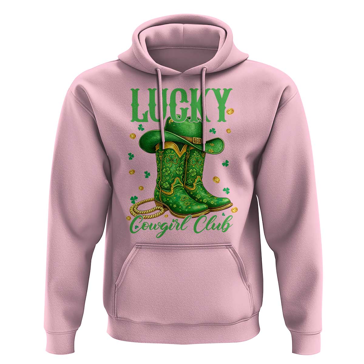 Lucky Cowgirl Club Hoodie Western Irish Cowboy St Patrick Day