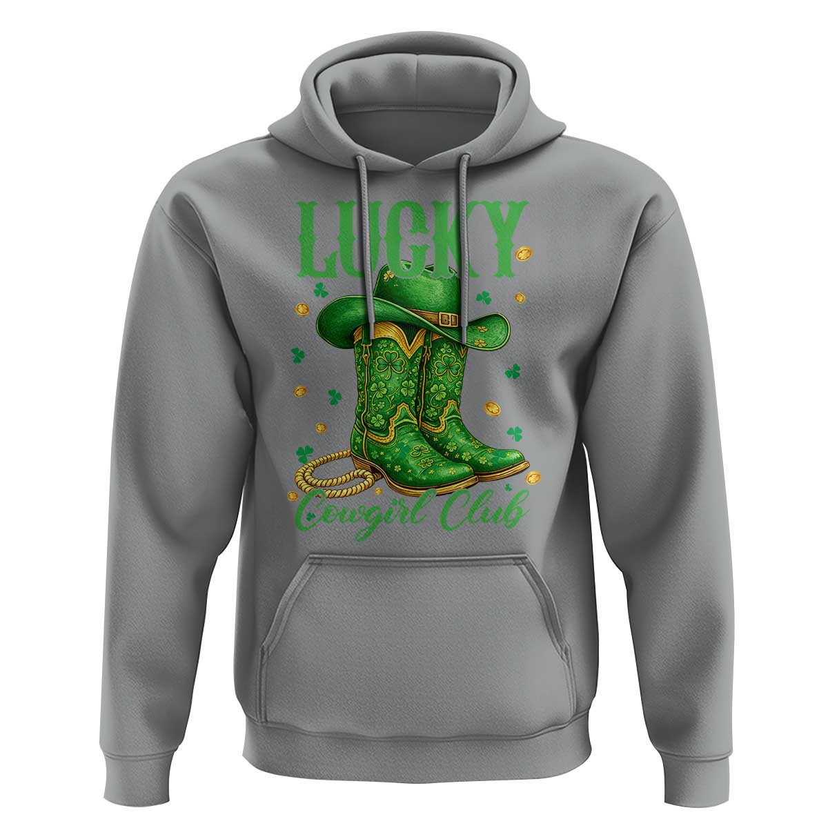 Lucky Cowgirl Club Hoodie Western Irish Cowboy St Patrick Day