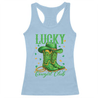 Lucky Cowgirl Club Racerback Tank Top Western Irish Cowboy St Patrick Day
