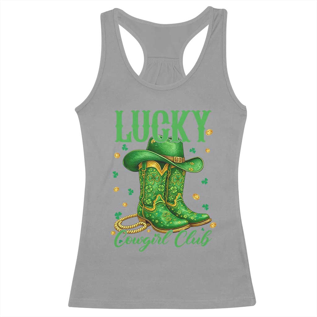 Lucky Cowgirl Club Racerback Tank Top Western Irish Cowboy St Patrick Day