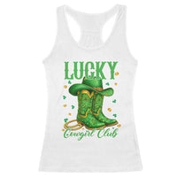 Lucky Cowgirl Club Racerback Tank Top Western Irish Cowboy St Patrick Day