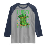 Lucky Cowgirl Club Raglan Shirt Western Irish Cowboy St Patrick Day