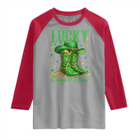 Lucky Cowgirl Club Raglan Shirt Western Irish Cowboy St Patrick Day