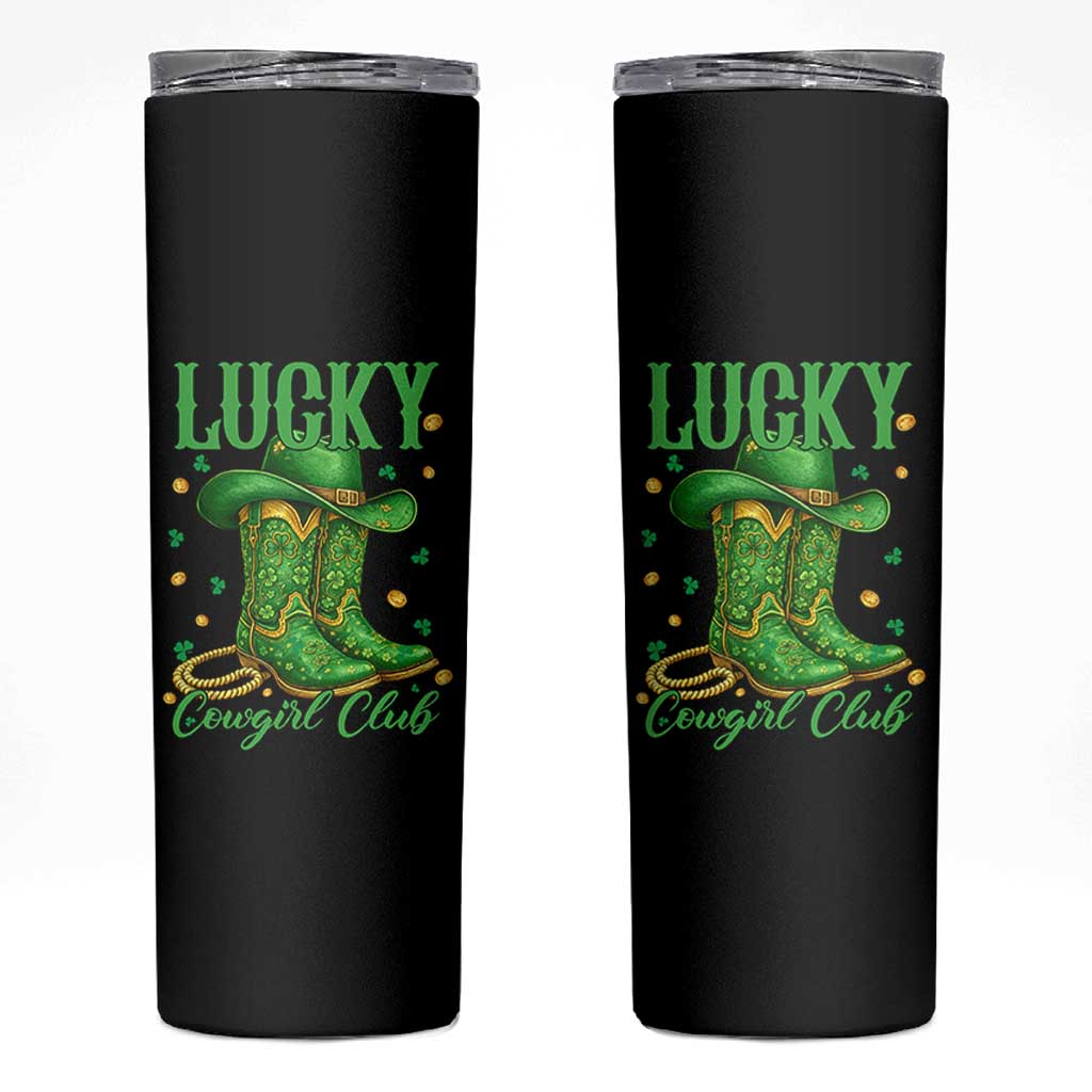 Lucky Cowgirl Club Skinny Tumbler Western Irish Cowboy St Patrick Day