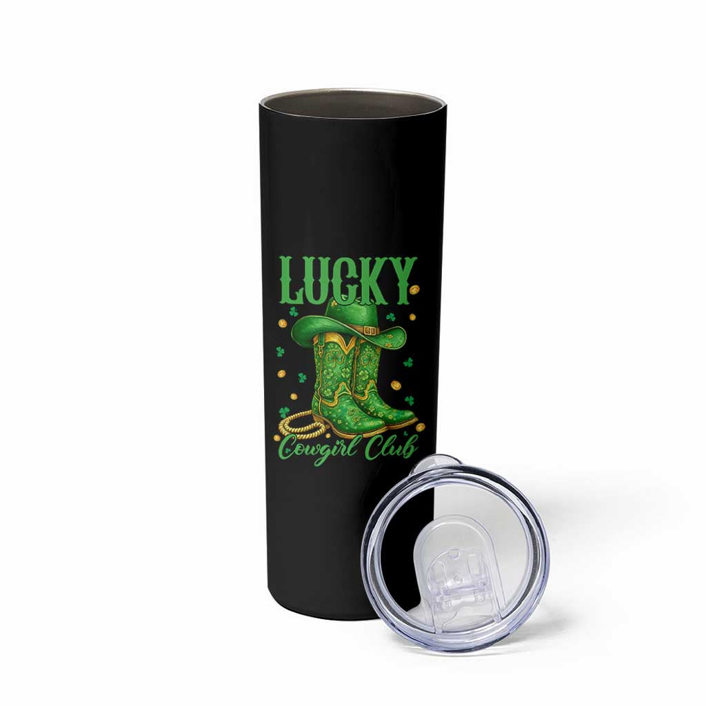 Lucky Cowgirl Club Skinny Tumbler Western Irish Cowboy St Patrick Day
