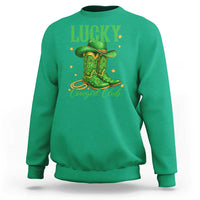 Lucky Cowgirl Club Sweatshirt Western Irish Cowboy St Patrick Day