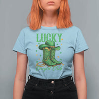 Lucky Cowgirl Club T Shirt For Women Western Irish Cowboy St Patrick Day