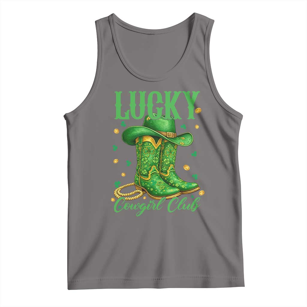 Lucky Cowgirl Club Tank Top Western Irish Cowboy St Patrick Day
