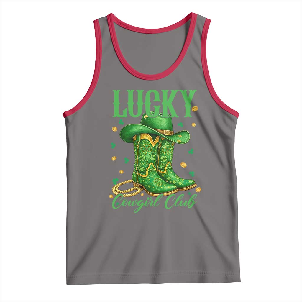 Lucky Cowgirl Club Tank Top Western Irish Cowboy St Patrick Day
