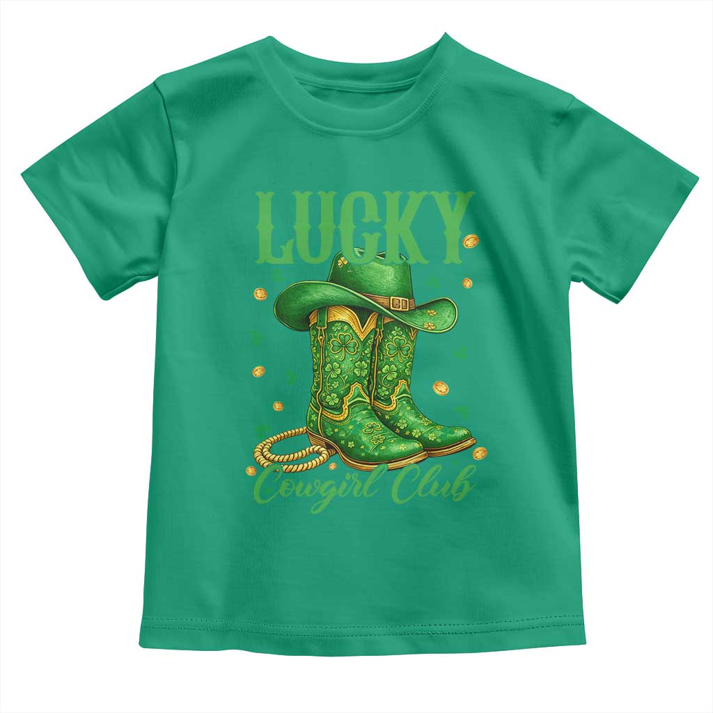 Lucky Cowgirl Club Toddler T Shirt Western Irish Cowboy St Patrick Day