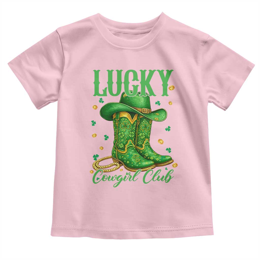 Lucky Cowgirl Club Toddler T Shirt Western Irish Cowboy St Patrick Day