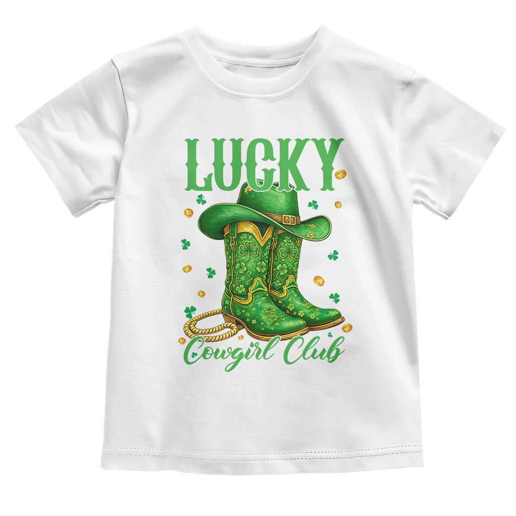 Lucky Cowgirl Club Toddler T Shirt Western Irish Cowboy St Patrick Day