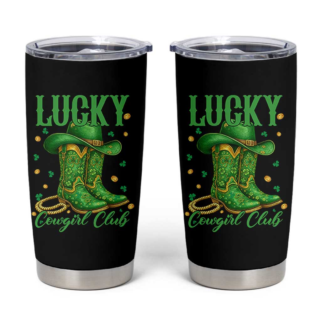 Lucky Cowgirl Club Tumbler Cup Western Irish Cowboy St Patrick Day