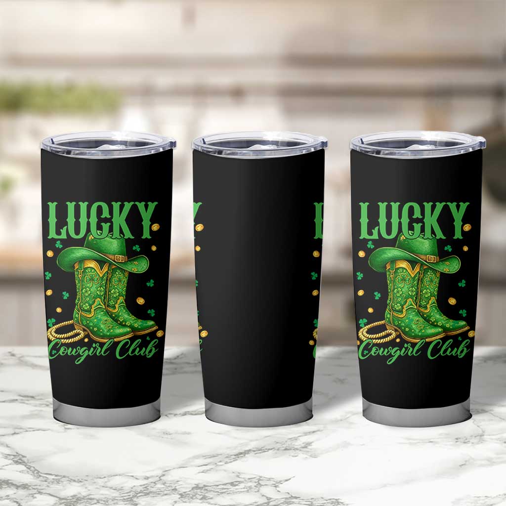 Lucky Cowgirl Club Tumbler Cup Western Irish Cowboy St Patrick Day