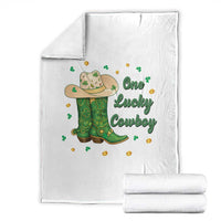 One Lucky Cowboy Throw Blanket Western Irish Cowboy St Patrick Day
