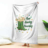 One Lucky Cowboy Throw Blanket Western Irish Cowboy St Patrick Day