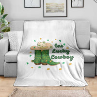 One Lucky Cowboy Throw Blanket Western Irish Cowboy St Patrick Day