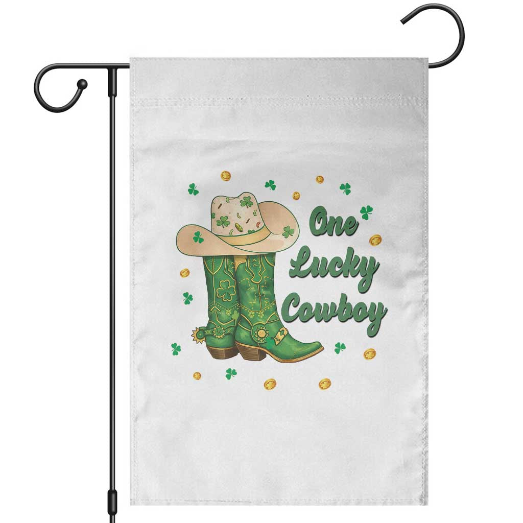 One Lucky Cowboy Garden Flag Western Irish Cowboy St Patrick Day