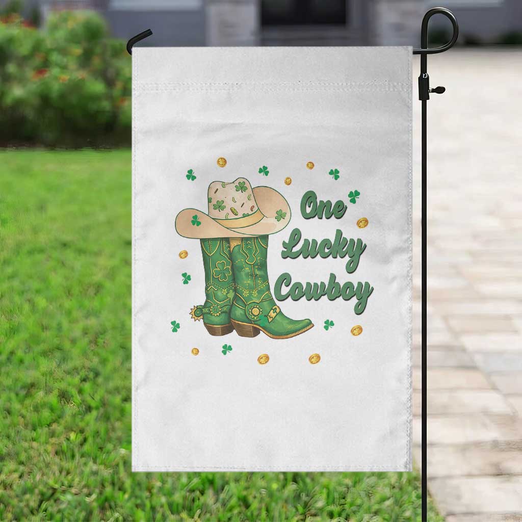 One Lucky Cowboy Garden Flag Western Irish Cowboy St Patrick Day