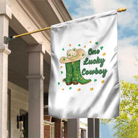 One Lucky Cowboy Garden Flag Western Irish Cowboy St Patrick Day
