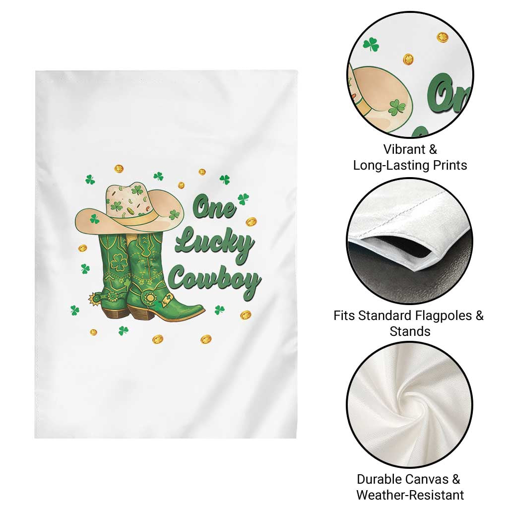One Lucky Cowboy Garden Flag Western Irish Cowboy St Patrick Day