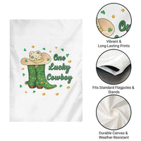 One Lucky Cowboy Garden Flag Western Irish Cowboy St Patrick Day