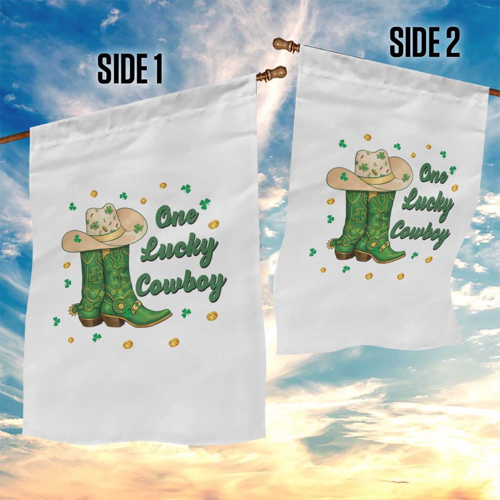 One Lucky Cowboy Garden Flag Western Irish Cowboy St Patrick Day