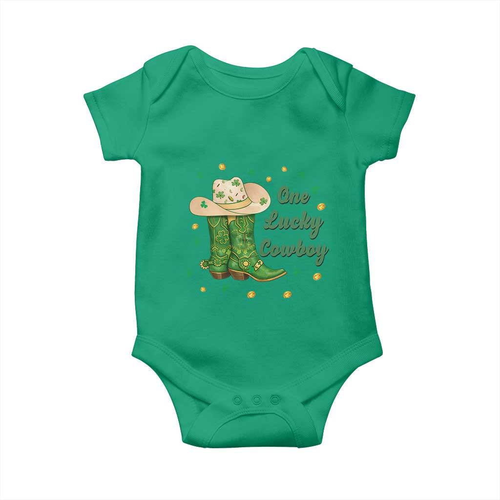 One Lucky Cowboy Baby Onesie Western Irish Cowboy St Patrick Day