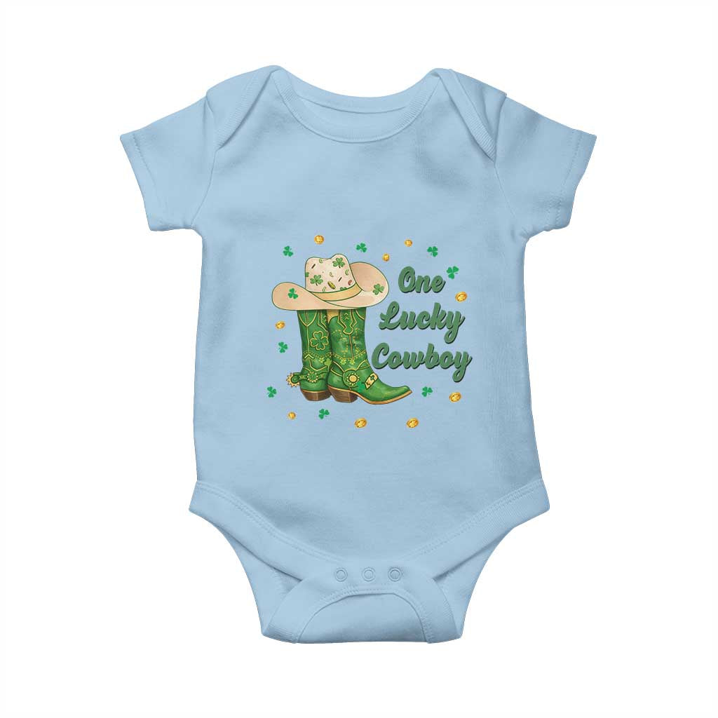 One Lucky Cowboy Baby Onesie Western Irish Cowboy St Patrick Day